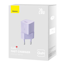 Мережевий зарядний пристрій Baseus GaN5 Fast Charger 1C PD3.0 20W Type-C 3A Фіолетовий