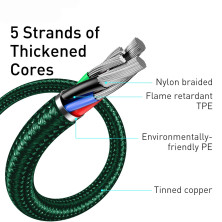 Кабель Baseus Display Series Fast Charging Data Cable USB to Type-C 66W 11V 6A 2m Зеленый