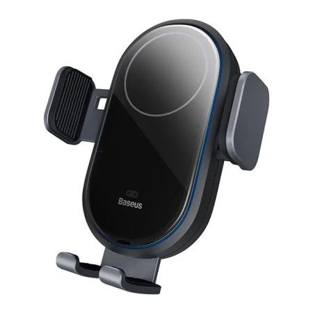 Бездротовий автомобільний зарядний пристрій Baseus LightChaser Wireless Charging Electric Car Mount з технологією Qi 15W Чорний
