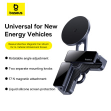 Автотримач для телефону магнітний Baseus MaxView Magnetic Car Mount for In-Vehicle Infotainment Screen на екран в автомобілі Чорний