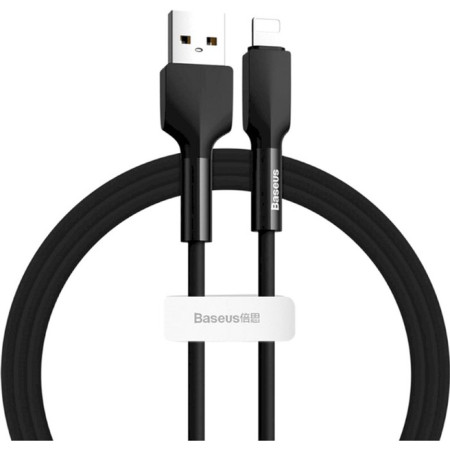 Кабель Baseus Silica Gel Series Fast Charging Data Cable USB to Lightning 2.4A 1m Чорний