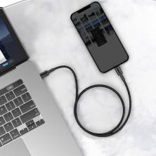 Кабель Baseus High Density Braided Fast Charging Data Cable Type-C to Lightning PD 20W 1m Черный