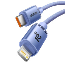 Кабель Baseus Crystal Shine Series Fast Charging Data Cable Type-C to Lightning PD 20W 1.2m Фіолетовий