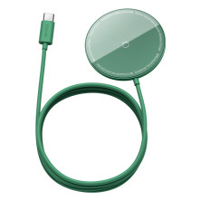 Беспроводное зарядное устройство Baseus Simple Mini Magnetic с функцией MagSafe и Qi 15W Зеленый