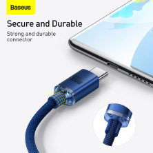 Кабель Baseus Crystal Shine Series Fast Charging Data Cable USB to Type-C 100W 20V 5A 1.2m Синий