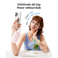 УМБ Baseus EnerFill FC21 Qpow 3 Ultra 10000mAh 22.5W з технологією QC3.0+PD3.0 + Кабель Type-C to Lightning Рожевий