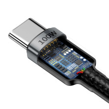 Кабель Baseus Cafule Flash Charging Data Line Cable Type-C to Type-C PD 2.0 QC 3.0 100W 20V 5A 2m Черный