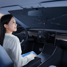 Сонцезахисна парасолька автомобільна Baseus CoolRide Windshield Sun Shade Umbrella Cluster Small Чорний