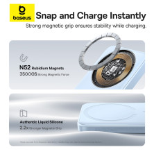 УМБ Baseus EnerFill FM11 Ultra-Mini Magnetic 2in1 10000mAh 22.5W 3A QC3.0+PD3.0 с Беспроводной зарядкой Qi 15W Голубой