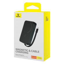 УМБ Baseus Magnetic Mini Wireless Fast Charge 10000mAh 30W 3A QC3.0+PD3.0 з функцією MagSafe та Qi 15W і Type-C 30W кабелем Чорний