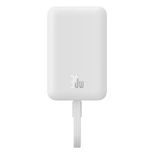 УМБ Baseus Magnetic Mini Wireless Fast Charge 10000mAh 30W 3A QC3.0+PD3.0 з функцією MagSafe та Qi 15W і Type-C 30W кабелем Білий