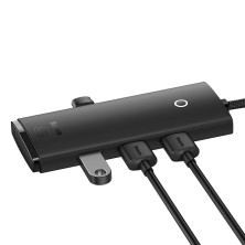 USB-хаб Baseus 4in1 Lite Series 4-Port Type-A HUB Adapter Type-A to USB3.0*4 кабель 0.25м Чорний