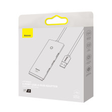 USB-хаб Baseus 4in1 Lite Series 4-Port Type-A HUB Adapter Type-A to USB3.0*4 кабель 1м Чорний