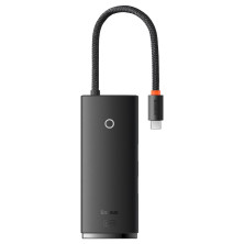 USB-хаб Baseus 6in1 Lite Series 6-Port Type-C HUB Adapter Type-C to USB3.0*2, Type-C*1, 4KHDMI, TF, SD  Чорний