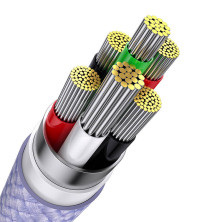Кабель Baseus Flash Series 2 3-in-1 Fast Charging Data Cable USB to Lightning+Type-C+MicroUSB 100W 1.2m Фіолетовий