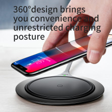 Беспроводное зарядное устройство Baseus Metal Wireless Charger с технологией Qi 10W Черный