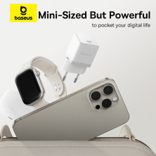 Сетевое зарядное устройство Baseus Palm Fast Charger 1C PD3.0 20W Type-C 3A + Кабель Type-C to Type-C 60W 20V/3A 1м Белый