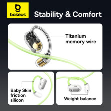 Бездротові навушники відкритого типу Baseus Eli Sport 1 Open-Ear Wireless TWS Earbuds IPX4 Салатовий