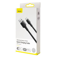 Кабель Baseus White Series Support VOOC Quick Charging Cable USB to Type-C 100W 20V 5A 1m Черный