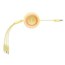 Кабель Baseus Bright Mirror 2 Series Retractable 3-in-1 Fast Charging Data Cable USB to Lightning+Type-C+MicroUSB 3.5А 1.1m Жовтий