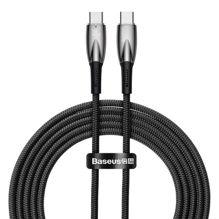 Кабель Baseus Glimmer Series Fast Charging Data Cable Type-C to Type-C 100W 20V 5A 2m Черный