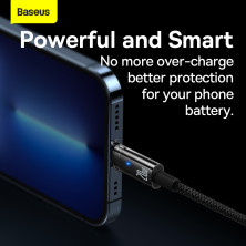 Кабель Baseus Explorer Series Auto Power-Off Fast Charging Data Cable Type-C to Lightning PD 20W 2m Черный