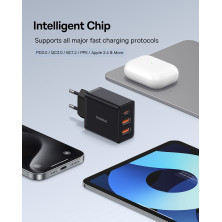 Мережевий зарядний пристрій Baseus Cube Fast Charger QC3.0+PD3.0 30W 2USB+Type-C 3A Чорний