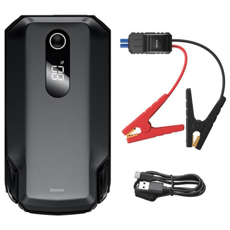 Пускозарядное устройство Бустер Baseus MAX Car Jamp Starter Super Energy 3in1 12V 20000mAh 2000A с функцией Павербанка 5V/3A и LED фонарика Черный