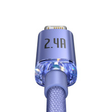 Кабель Baseus Crystal Shine Series USB to Lightning 2.4A 1.2m Фиолетовый