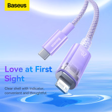 Кабель Baseus Explorer Series with Smart Temperature Control Fast Charging Data Cable Type-C to Lightning PD 20W 1m Фиолетовый