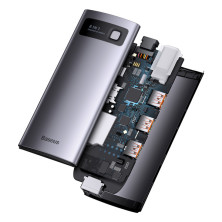 USB-хаб Baseus 8in1 StarJoy 8-Port Type-C HUB Adapter Type-C to USB3.1*3, Type-C(PD)*1, 4KHDMI, RJ45,TF, SD Сірий