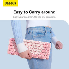 Клавіатура бездротова Baseus K01A Wireless Tri-Mode Keyboard 2.4G/BT1+BT2 Рожевий