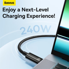 Кабель Baseus Tungsten Gold Fast Charging Data Cable Type-C to Type-C 240W 2m Черный