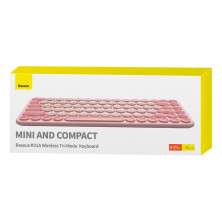 Клавіатура бездротова Baseus K01A Wireless Tri-Mode Keyboard 2.4G/BT1+BT2 Рожевий
