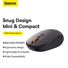 Беспроводная мышка Baseus F01B Tri-Mode Wireless Mouse 2.4G/BT1+BT2 800-1200-1600dpi Серый