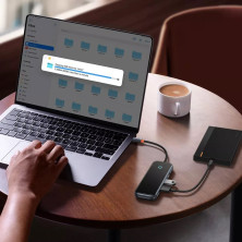 USB-хаб Baseus 5in1 AcmeJoy 5-Port Type-C HUB Adapter Type-C to USB3.0*2, USB2.0*1, Type-C*1, 4KHDMI, Сірий