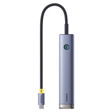 USB-хаб Baseus 7in1 UltraJoy AIR 7-Port Type-C HUB Adapter Type-C to USB3.0*2, Type-C(PD)*1, 4KHDMI, AUX, SD/TF 3.0 Серый