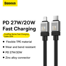 Кабель Baseus CoolPlay Series Fast Charging Data Cable Type-C to Lightning PD 20W 2m Черный