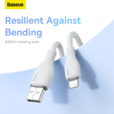 Кабель Baseus Pudding Series Fast Charging Data Cable USB to Lightning 2.4A 2m Білий