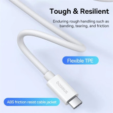 Кабель Baseus Superior 2 Series Fast Charging Data Cable Type-C to Type-C 240W 8K@60Hz 40Gbps 1.8m Белый
