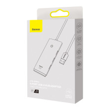 USB-хаб Baseus 4in1 Lite Series 4-Port Type-A HUB Adapter Type-A to USB3.0*4 кабель 0.25м Чорний