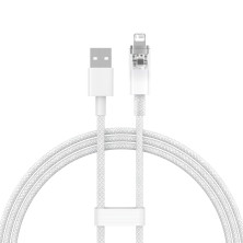 Кабель Baseus Explorer Series with Smart Temperature Control Fast Charging Data Cable USB to Lightning 2.4A 1m Білий