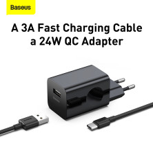 Беспроводное зарядное устройство Baseus Swan 2in1 Magnetic с функцией MagSafe и Qi 20W и адаптером QC3.0 Черный