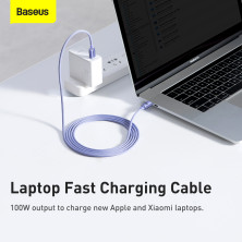 Кабель Baseus Crystal Shine Series Fast Charging Data Cable Type-C to Type-C 100W 20V 5A 2m Фиолетовый