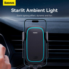 Бездротовий автомобільний зарядний пристрій Baseus Milky Way Pro Wireless Charging Electric Car Mount з технологією Qi 15W Чорний