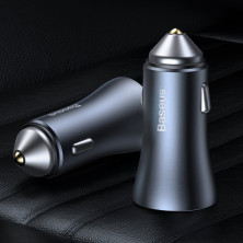 Автомобильное зарядное устройство Baseus Golden Contactor Pro Dual Quick Charger Car Charger 40W USB+Type-C + Кабель USB to Type-C 1м Серый