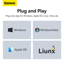 USB Перехідник Baseus Lite Series Ethernet 100 Mbps Type-C to RJ45 Чорний