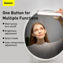Настільна лампа Baseus Magnetic Stepless Dimming PRO Charging Desk Lamp переносна з вбудованим акумулятором 1800 mAh Білий