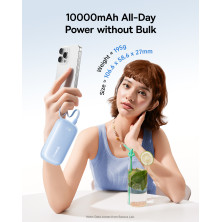 УМБ Baseus EnerFill FC21 Qpow 3 Ultra 10000mAh 22.5W з технологією QC3.0+PD3.0 + Кабель Type-C to Lightning Блакитний