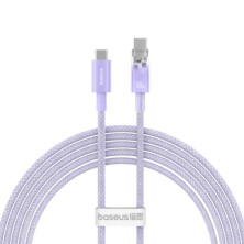 Кабель Baseus Explorer Series with Smart Temperature Control Fast Charging Data Cable Type-C to Type-C 100W 20V 5A 2m Фиолетовый